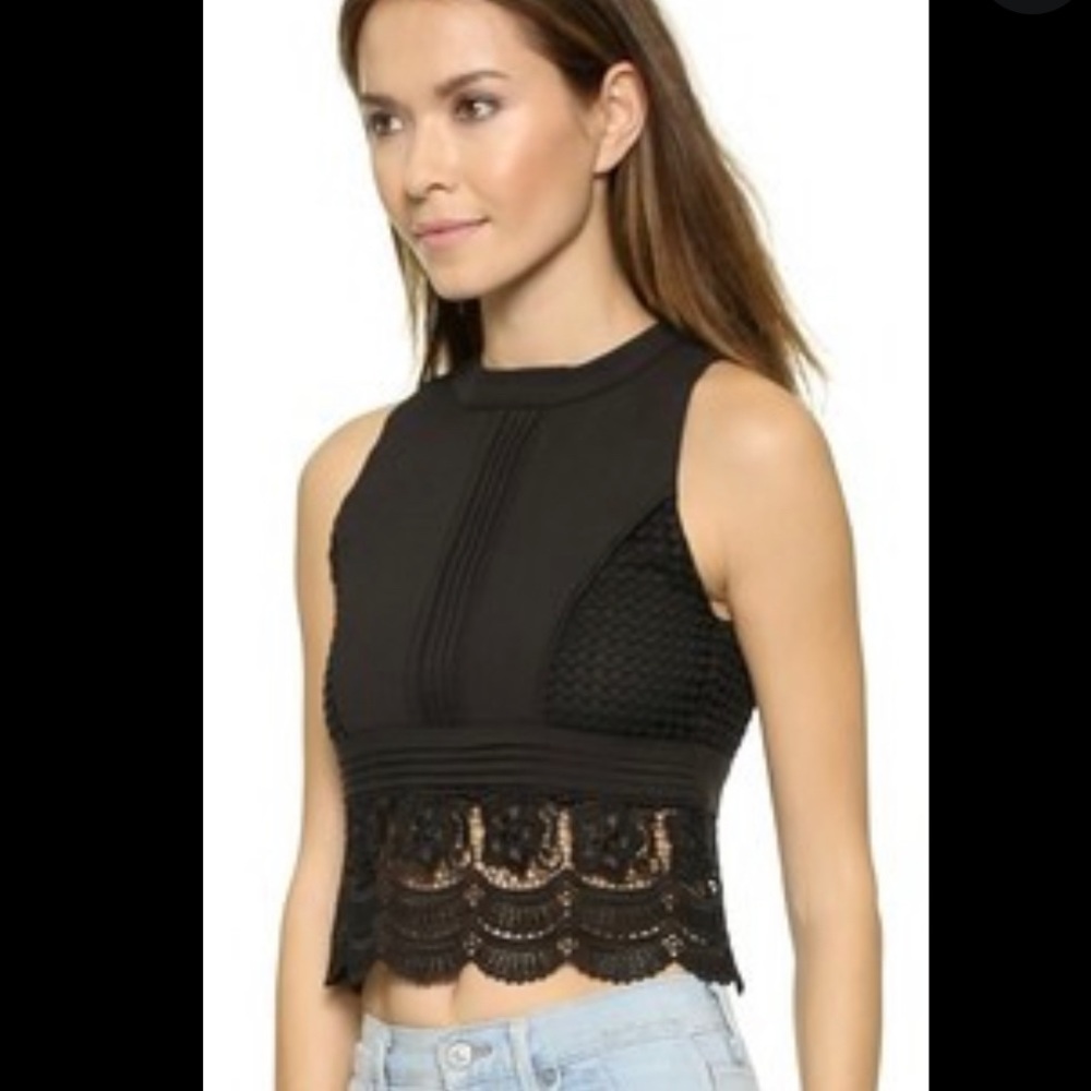 Endless Rose Black Lace Shell Top
